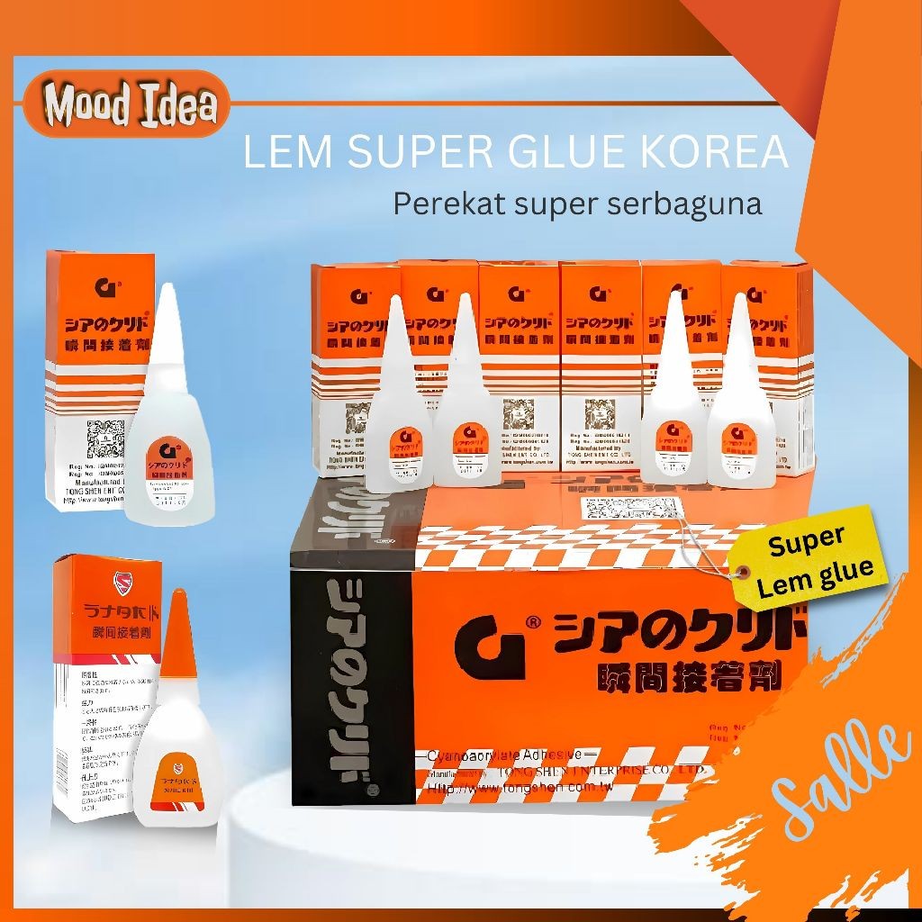 

1 Box Isi 50 Pc Lem Power Glue Korea Perekat Super Rekat / Lem Korea G Original Asli