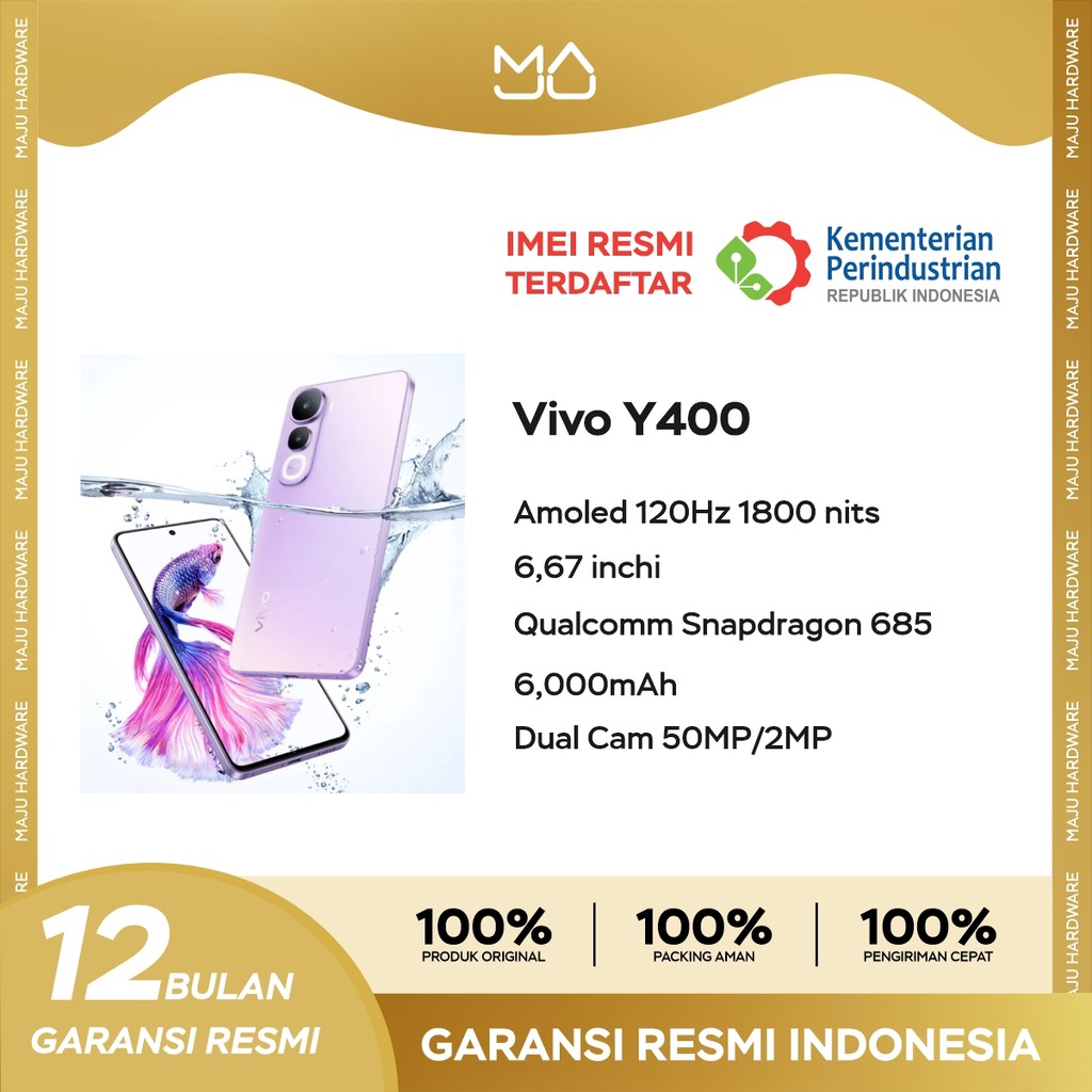 Vivo Y400 8/128GB [Snapdragon 685, 6000 mAh, Android 15] - Garansi Resmi
