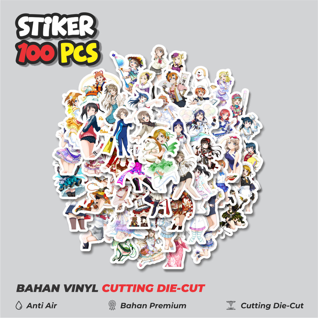 

Terbaru! 50 pcs Stiker Anime Series Love Live Character Mix 6 Dekorasi Lucu Kreatif untuk Notebook, Skateboard, HP