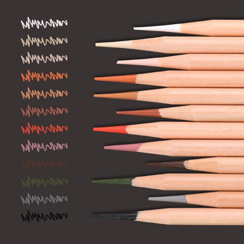 

12Pcs/set Student Art Special Colored Charcoal Pencil 12 Color Wooden Drawing Pencil Bold 4mm Pen Core Art Stationery