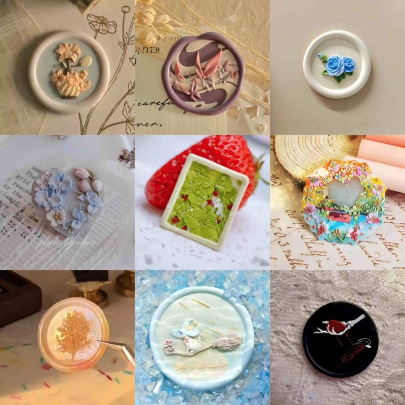 

New Fireproof seal with cute head sugar-coated hawthorn rose pancake irregular-shaped relief garden dream copper head stamp toy