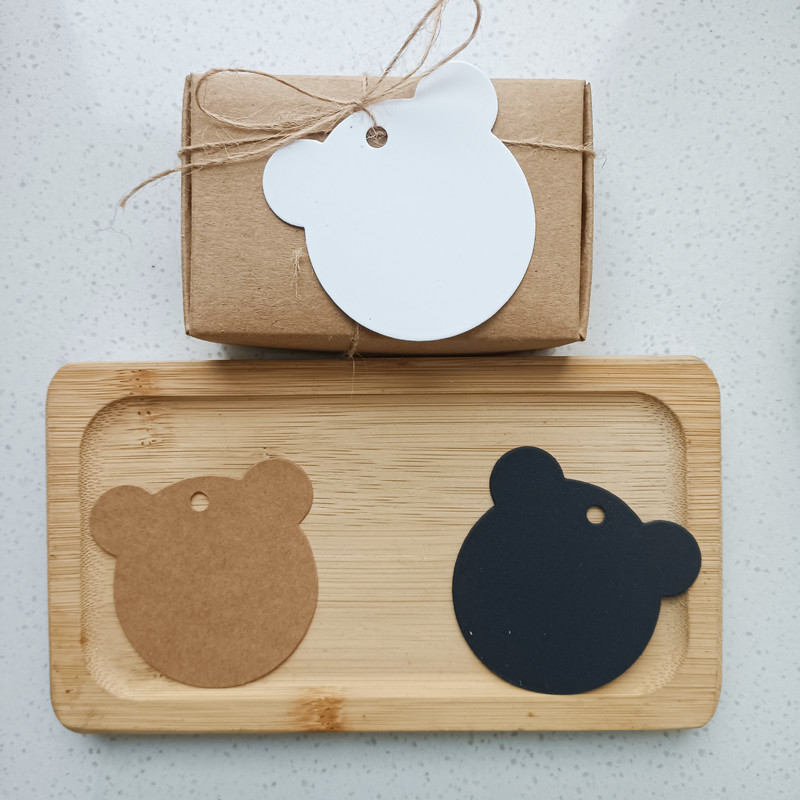 

Bear Shape Kraft Paper Tags Price Label For Clothing Hang Note Blank DIY Gift Wedding Party Decoration 100Pcs 6*6cm