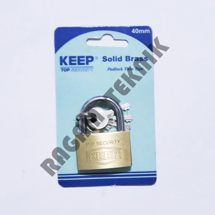 Gembok Keep 40mm kuningan kecil tipis Solid Brass gembok laci koper
