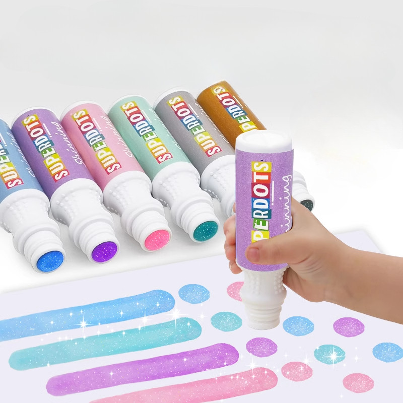

Flash 6-color 60ml Dot Graffiti Watercolor Pen Washable Soft Round Pen Head Children Drawing Tool Set Coloring Marker Pen