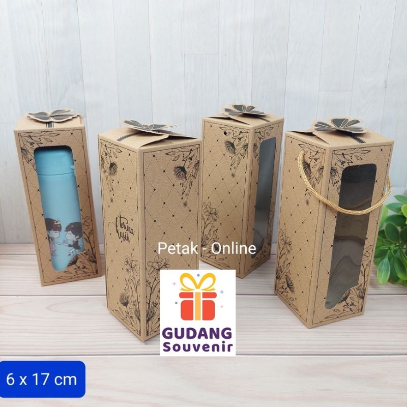 

50 Pcs, Box Coklat/ Kraft 6 x 17 cm, Box Kemasan Botol, H-12, dll murah berkualitas