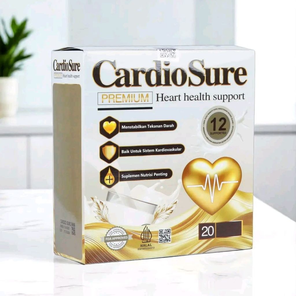 

Cardiosure Milk Susu Obat Hipertensi Jantung Struk Kolestrol Asam Urat Original - 1 Box