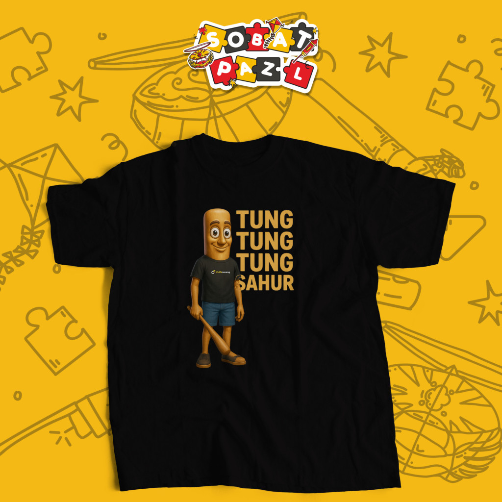 Kaos Tung tung sahur zulfa lanang - Kaos Zulfa Lanang - Kaos Anak & Kaos Dewas - Bahan Katun- UM 1