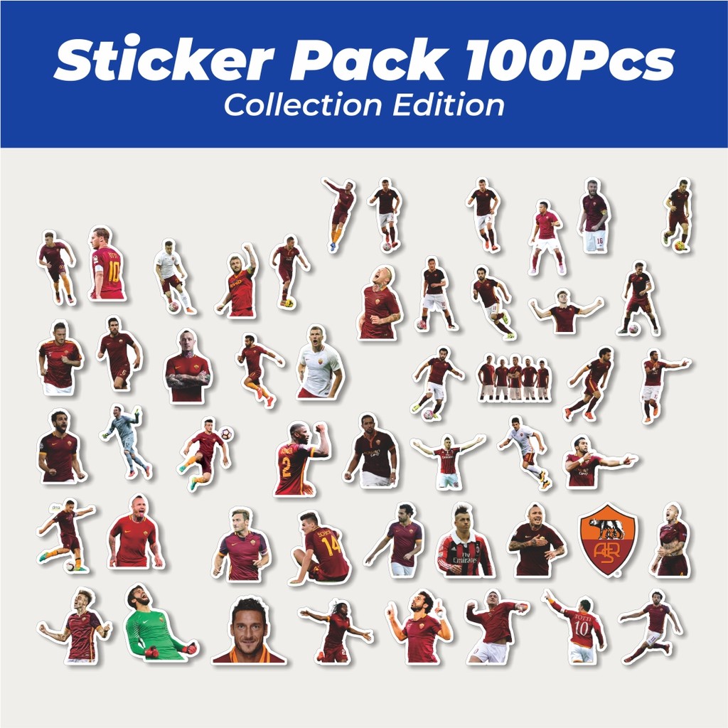 

Hot Stiker Football Series AS Roma Lucu Anti Air Stikers Berperekat Waterproof Sticker Decal Buat Motor Helm Buku Journal Koper Casing HP Laptop Botol Minum