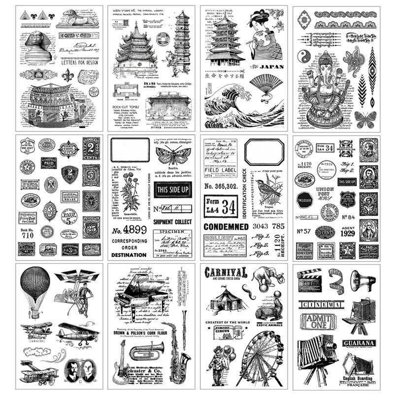 

1PC Originate Retro Seal Clear Stamp Scrapbooking Photo Album Card Making Clear Stamps Supplies Silicone Seals Scrapbook 11*16cm