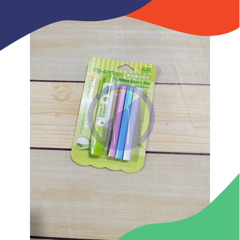 

(Set) Aihao Penghapus Mekanik + refill 3pcs (Min. Order 6 Set)