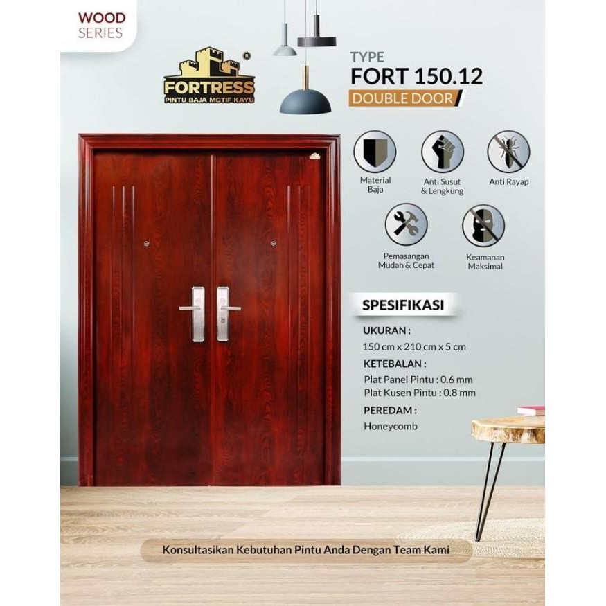Pintu Baja Motif Kayu 150.12

