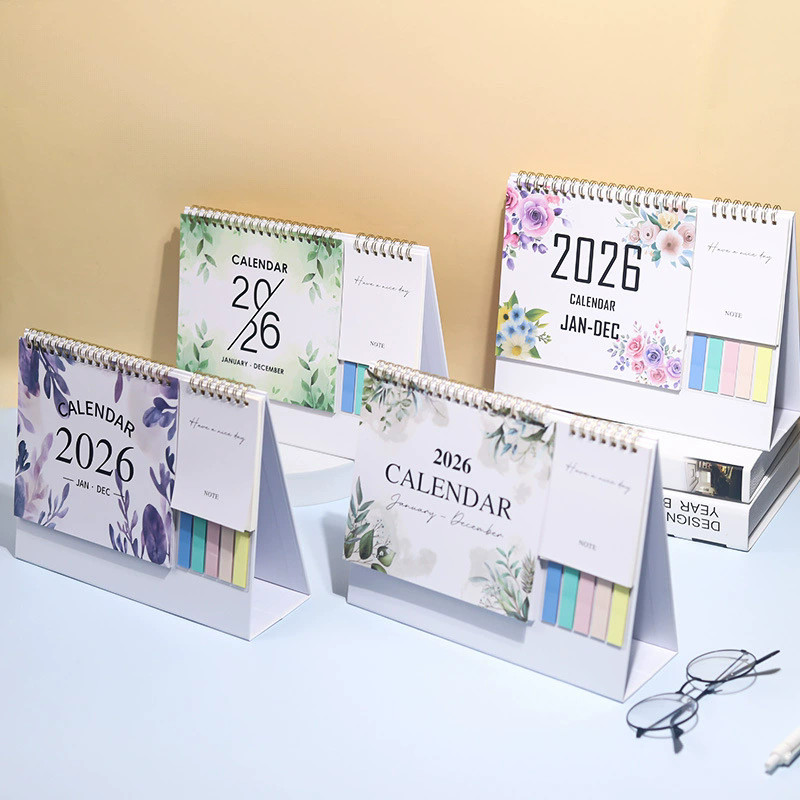 

2026 Multi-Function Desk Calendar - Creative Flower & Plant Design Daily Planner Office Organizer & Home Decor Gift