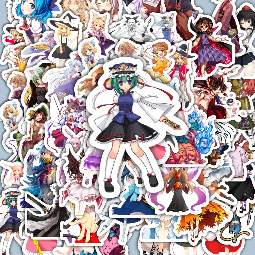 

100PCS Lucu Stiker Game Series Touhou Project Karakter Mix 7 Stiker Aesthetic Stiker Anti Air Stikers Berperekat Waterproof sticker decal buat Motor Helm Buku Journal Koper Casing HP Laptop Botol Minum Hadiah anak