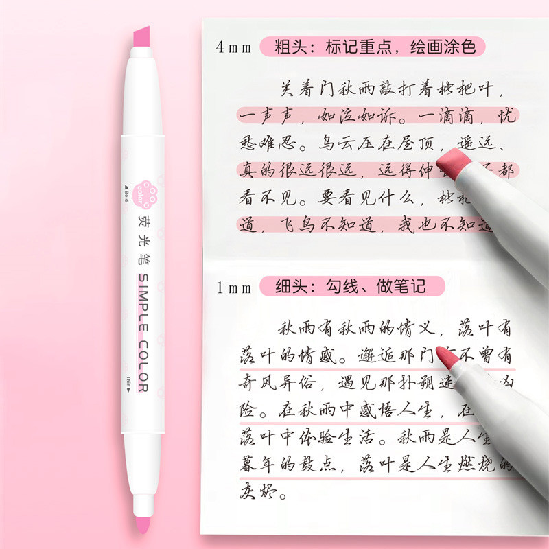 

Dual Tip Eye Care Colour Highlighter Pencil Clip Model Learning Focus Marker 20 Colours Handy Markers