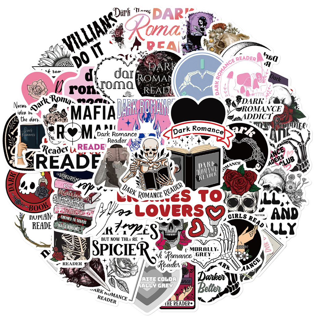 

50PCS Dark Romance Scrapbook Stickers DIY Diary Laptop Luggage Skateboard Graffiti Decal Fun Stylish Classic Toys