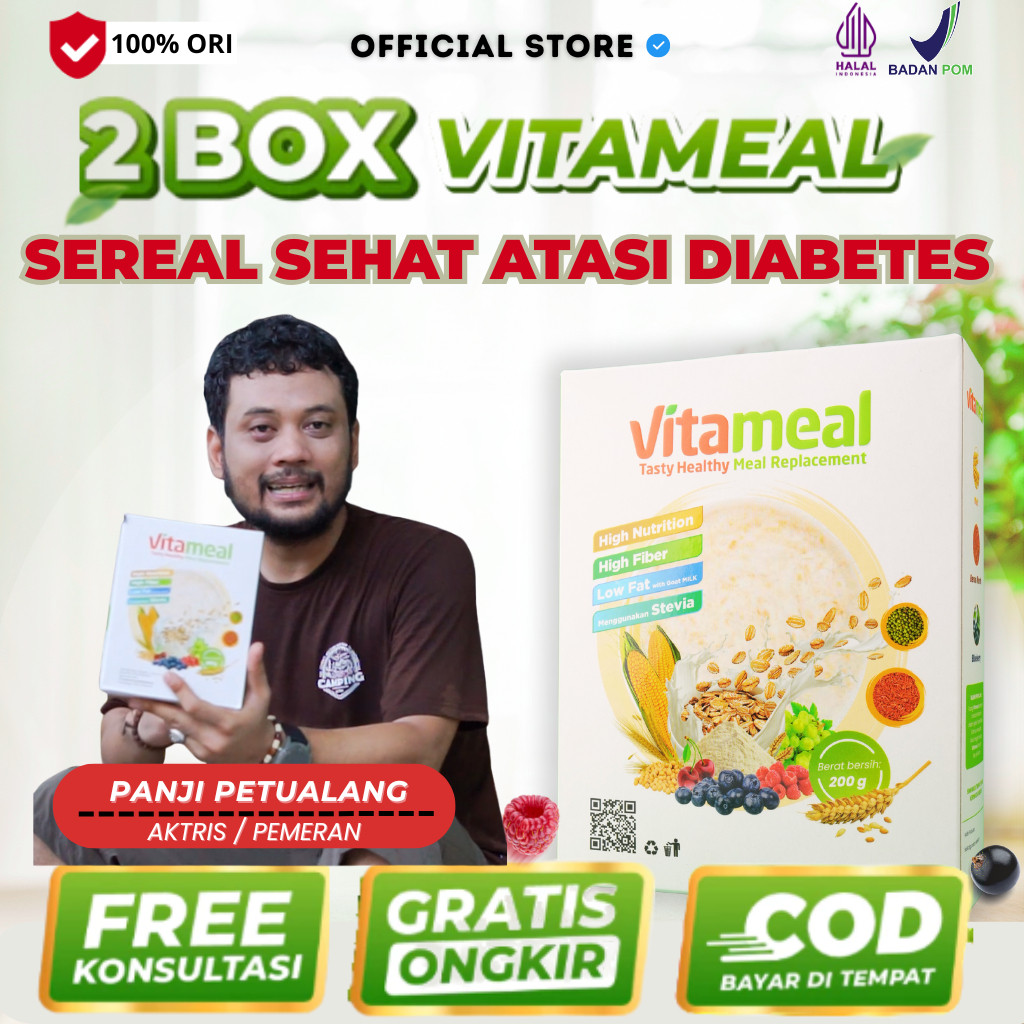 

Vitameal 2 BOX Sereal Sehat Ampuh Menurunkan Gula Darah Tinggi Menjaga Kadar Gula Mencegah Diabetes