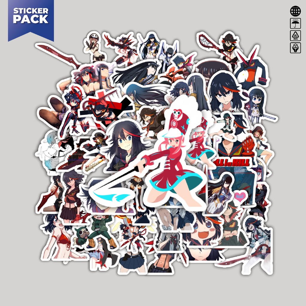 

[100PCS]Stiker Pack Stiker Anime Series Kill La Kill Karakter Mix 2 Aesthetic Vinyl Anti Air Dekorasi Sticker Laptop Buku Journal Koper Helm Casing HP Gitar Helm Skateboard