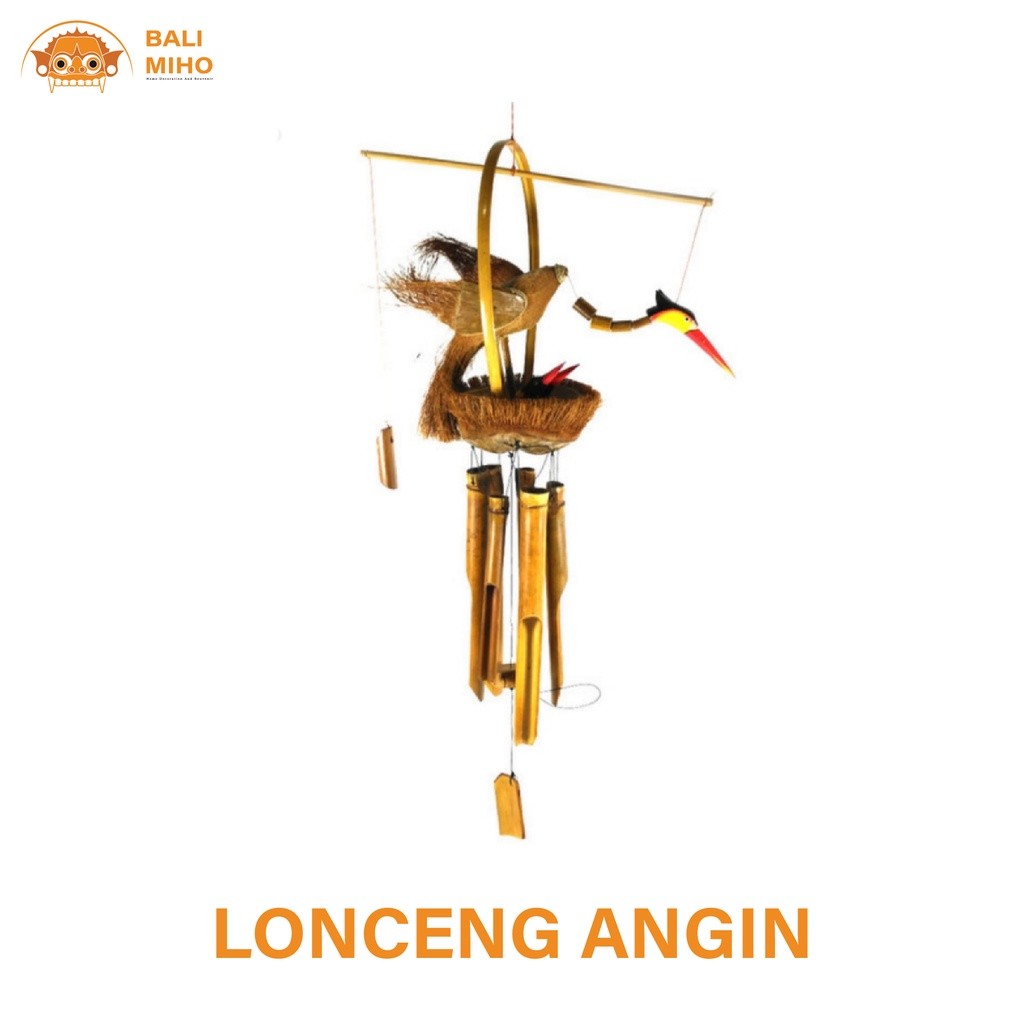 Lonceng Angin Bambu Motif Burung - Genta Angin Bambu - Gantungan Bambu - Lonceng Bambu - Lonceng bur