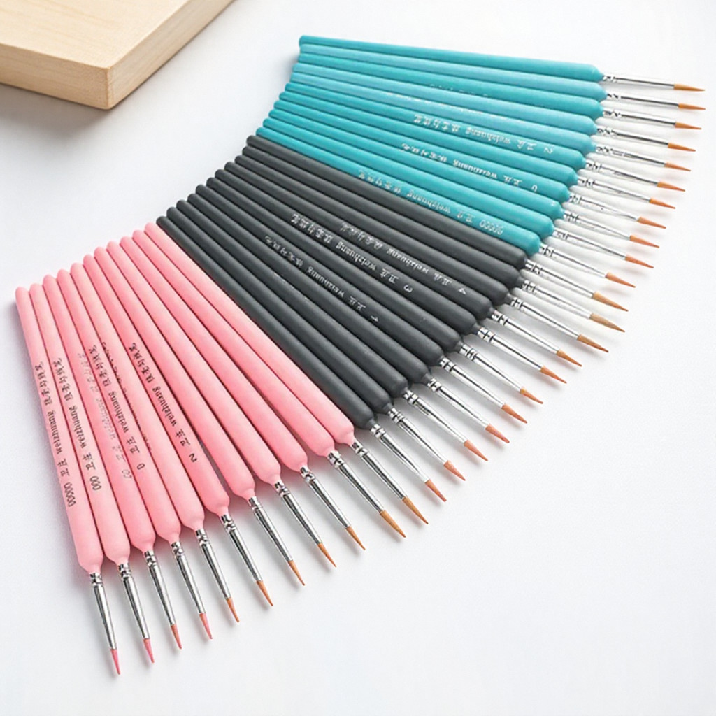

3/11Pcs Miniature Hook Brush Set for Watercolor Oil Painting Soft Hair Art Supplies Hand-Painted Gouache Acrylic Brushes
