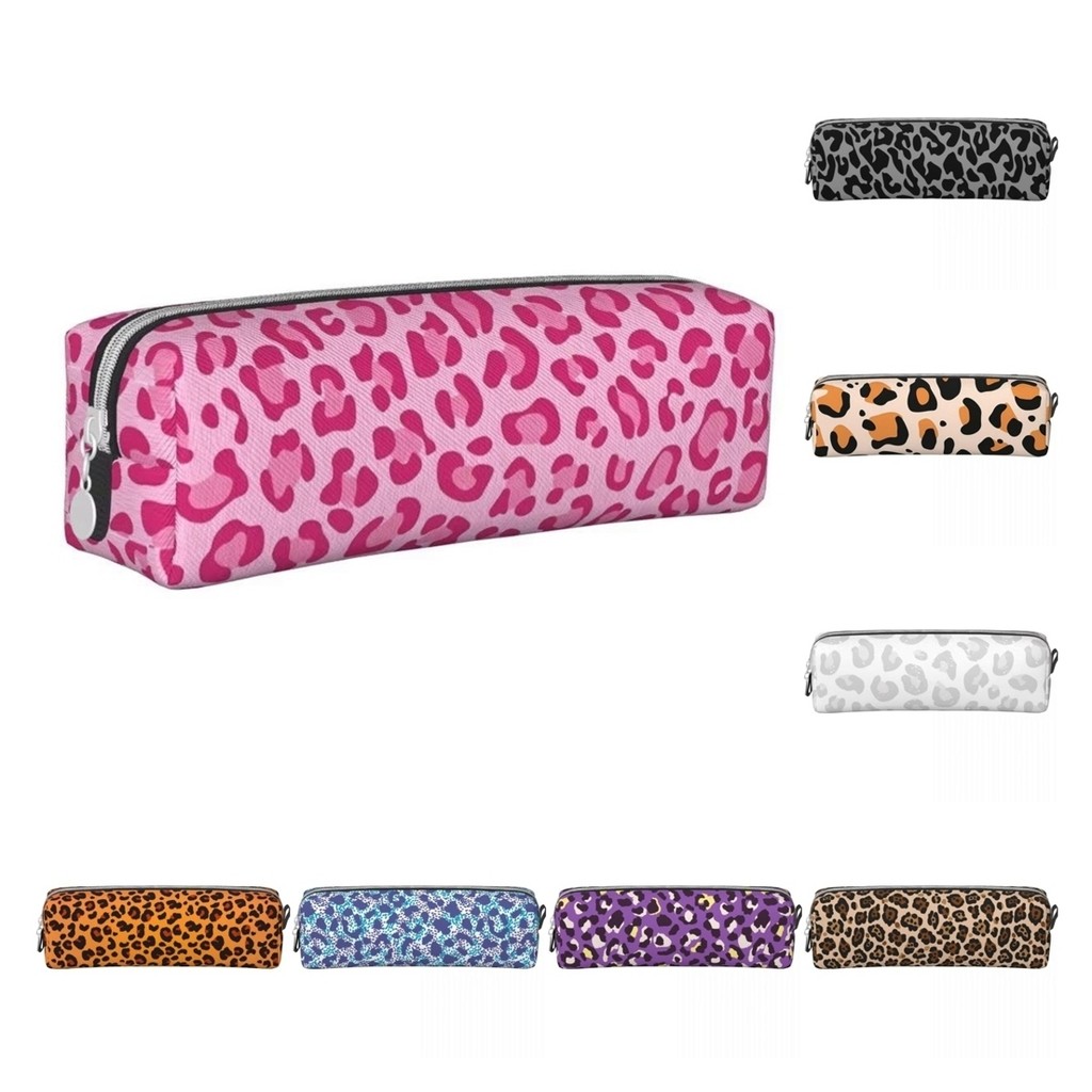 

Pink Leopard Pencil Case Pencil Pouch Pen Holder for Student Large Storage Bag Students School Cosmetic Stationery