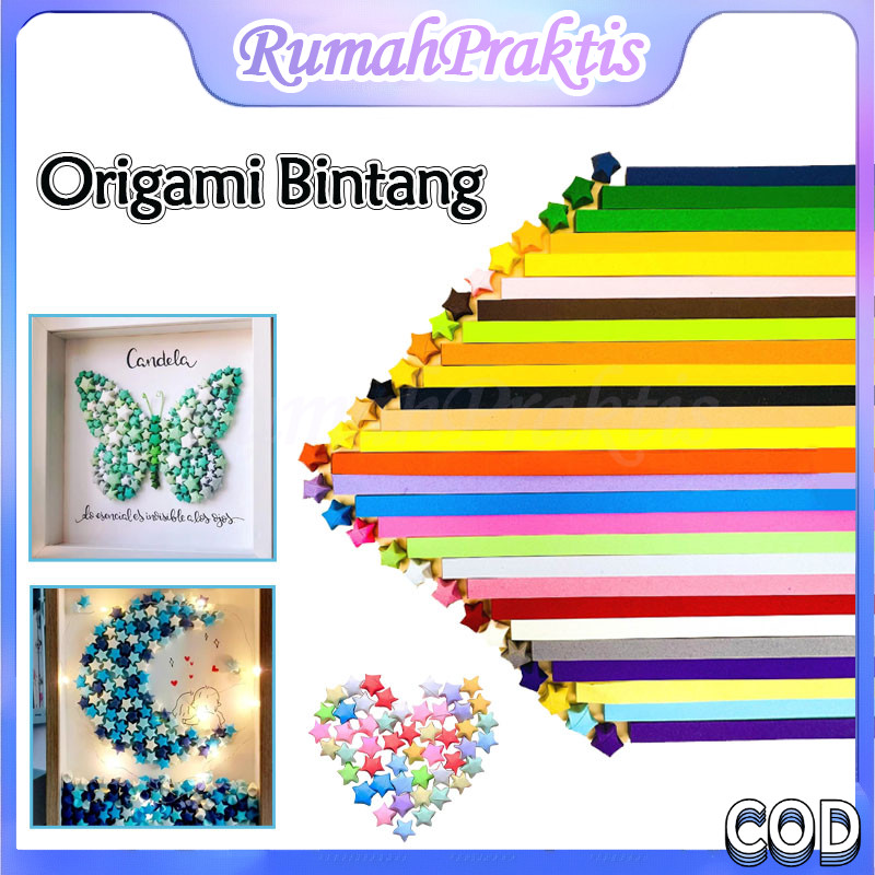 

lucky star craft handmade/jenis strip origami bintang/ lembar kertas origami bintang/
