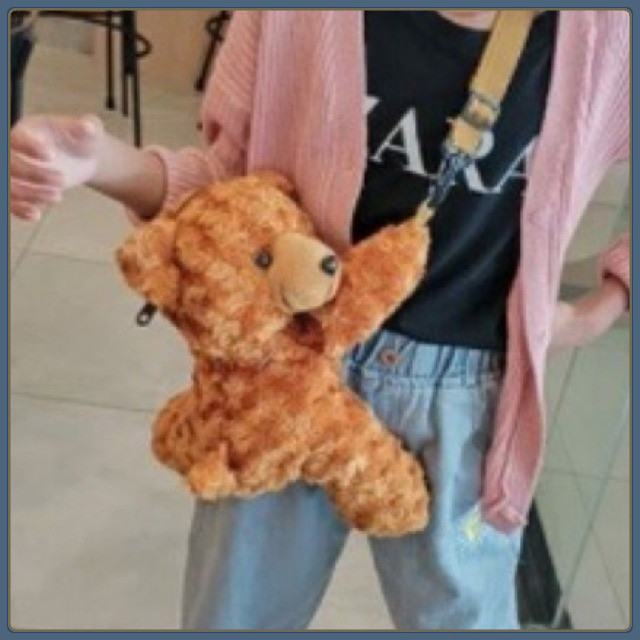 Tas Boneka Beruang Lucu – Tas Slempang Bulu Peluk Anak & Remaja
