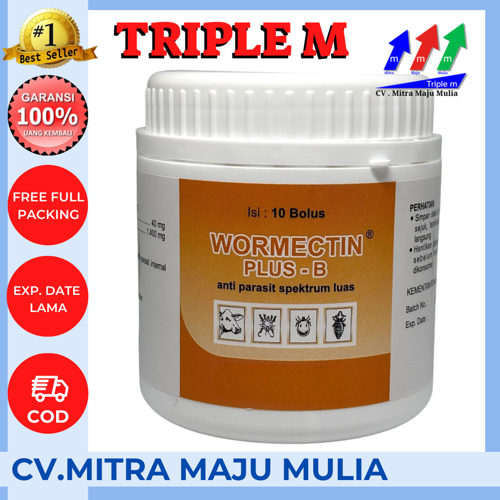 Wormectin Plus-B isi 10 bolus - obat parasit hewan besar