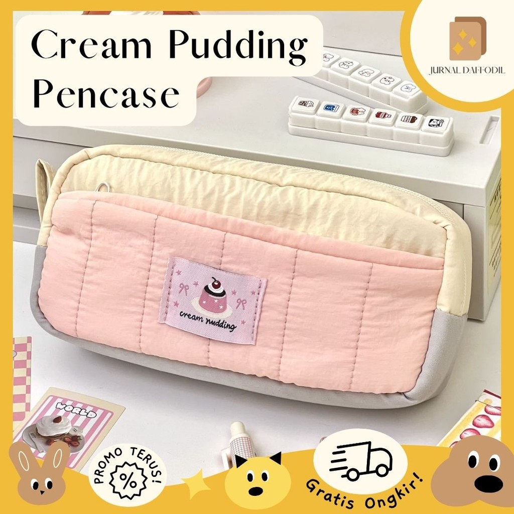 

Jurnal Daffodil - CREAM PUDDING Tempat Pensil Anak Perempuan Aesthetic Kotak Pensil Kawaii Kapasitas Besar Organizer Alat Tulis Kantor