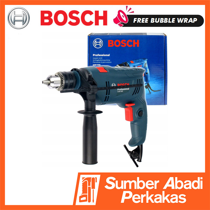 BOSCH GSB600 Mesin Bor Listrik 13mm Tangan Impact Beton Tembok Bolak Balik Reversible GSB 600