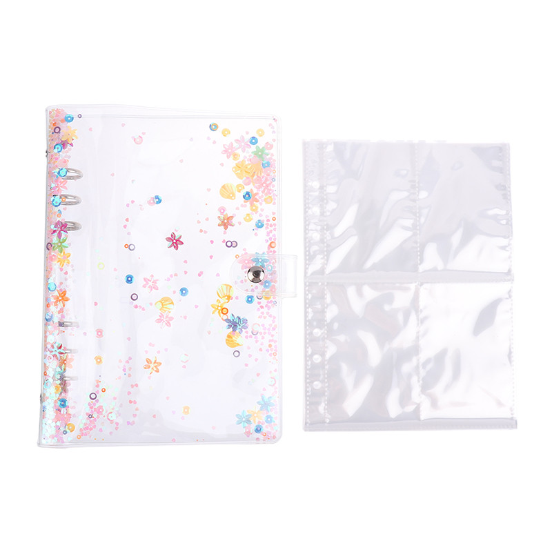 

A5 Binder Case Personal Notebook Protector 25 A5 4-panel Pages Colorful Cover Simple Handbook PVC Diary Notebooks Office Supply