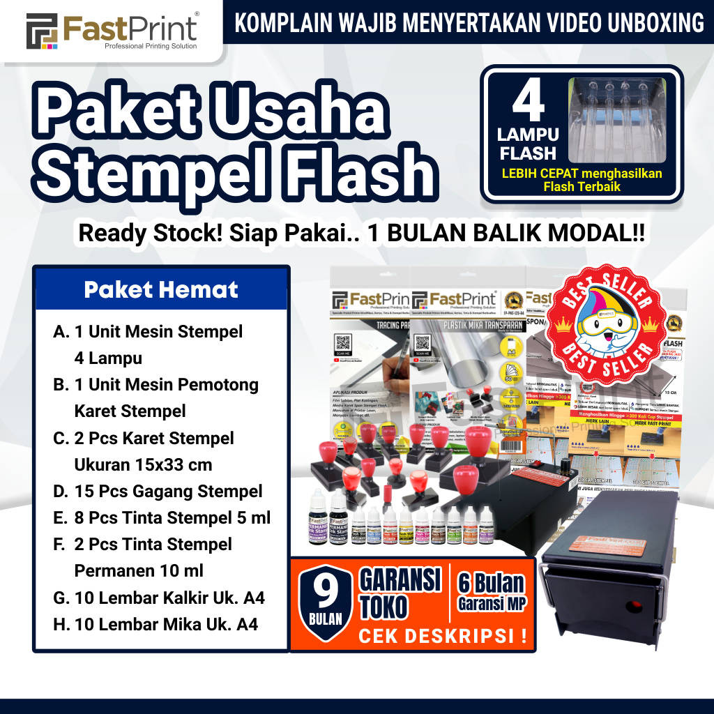 

Paket Jumbo Usaha Stempel Flash Fast Print 4 Lampu