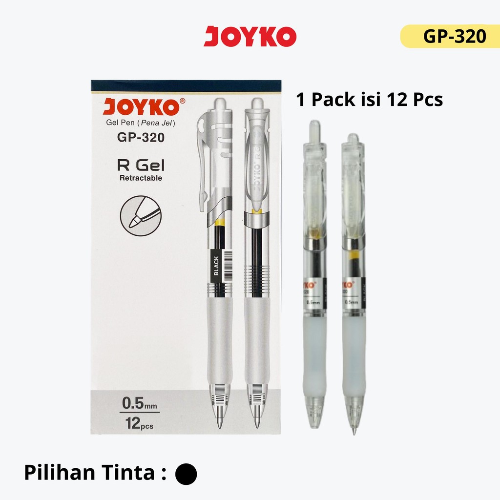 

JOYKO Pulpen Gel 1 Pack GP-320 R Gel 0.5mm Isi 12 Pcs