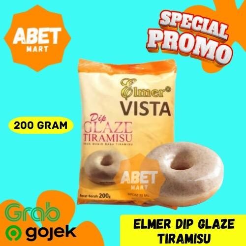 

Elmer Dip Glaze Vista Tiramisu 200gr - 200 Gr Gram Tira Misu Ekonomis Saset Sachet Selai Donat Donut Olesan Topping Roti Kue Pak Pcs Dus