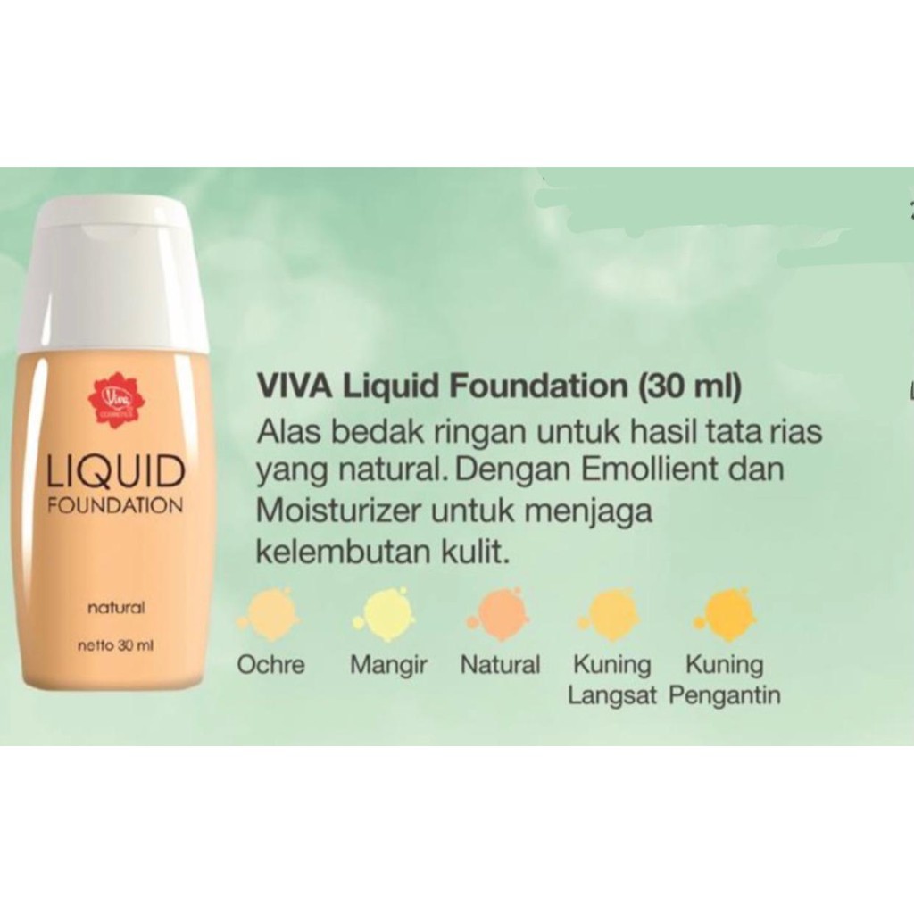 Viva Liquid Foundation 30mL | Viva Liquid Foundation With Bengkuang Ekstrak