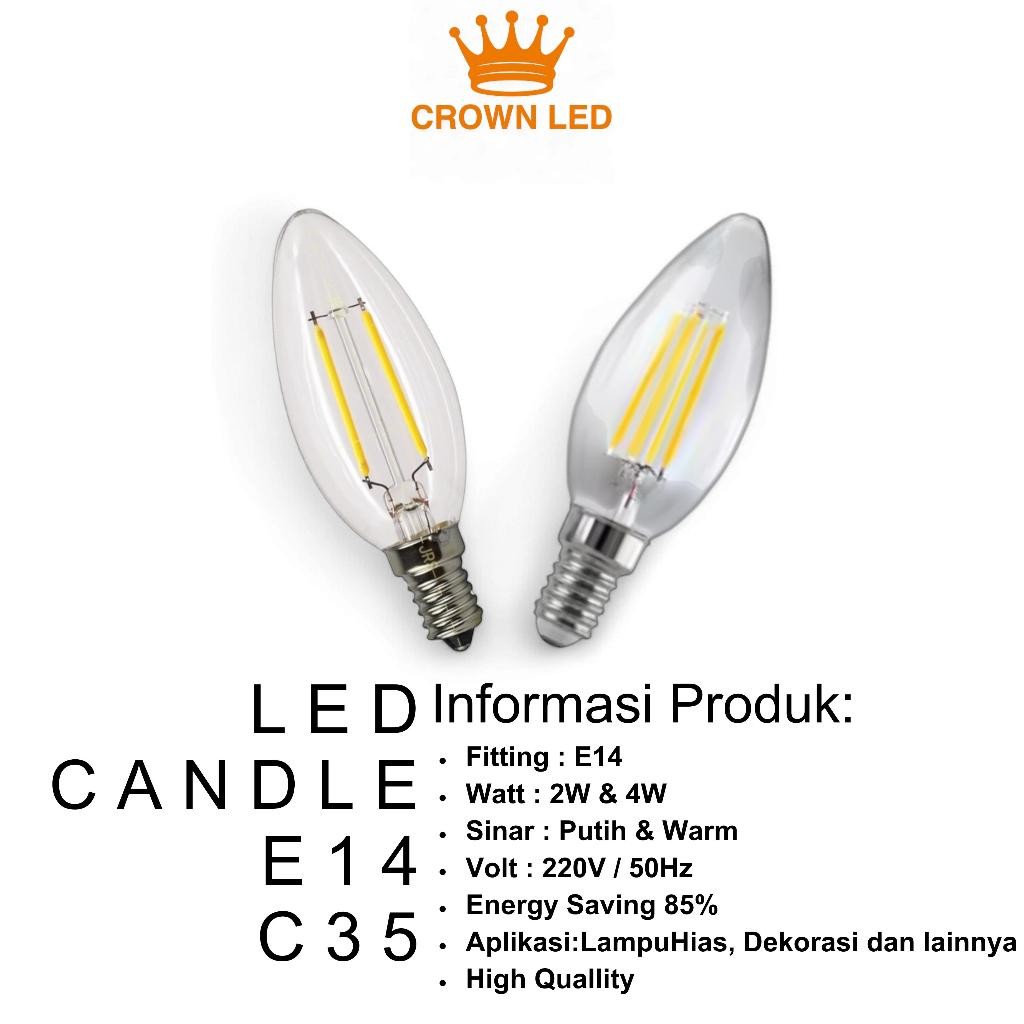 PROMO LAMPU HIAS LED CANDLE FITTING E14 2 WATT 4 WATT C35 MODEL LILIN
