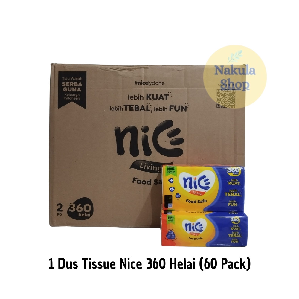 GROSIR 1 DUS Tissue Nice 360 Helai Isi 60 Pcs (1 Karton) TERLARIS