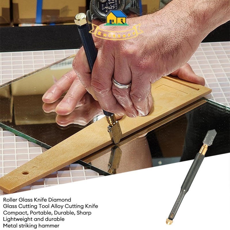 pisau potong kaca tebal glass cutter set original/ pisau pemotong kaca super taja Knitterr