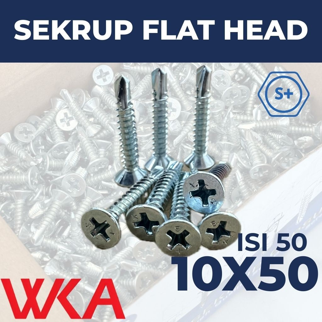 Sekrup Flat Head 5cm 10X50 (ISI 50 PCS) - SDS FH / SEKRUP GRC / Sekrup Plafon / Sekrup Holo / Sekrup