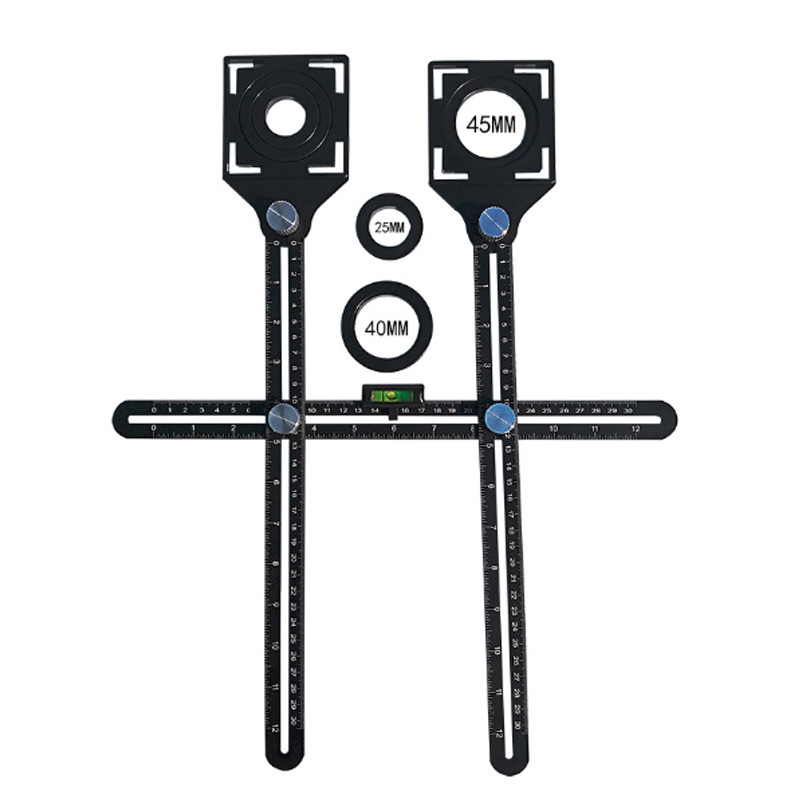 

Multi-Functional Double Head Folding Ruler Tile Hole Locator Universal Adjustable Masonry Glass Fixed Perforated Hand Tool
