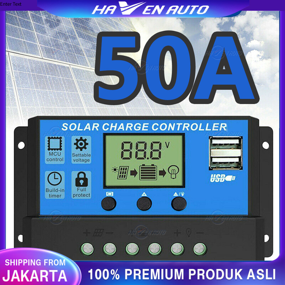 Solar Charge Controller LCD LED Display Solar PWM 12V/24V 50A 60A USB Panel Surya Charge Cell PWM /c