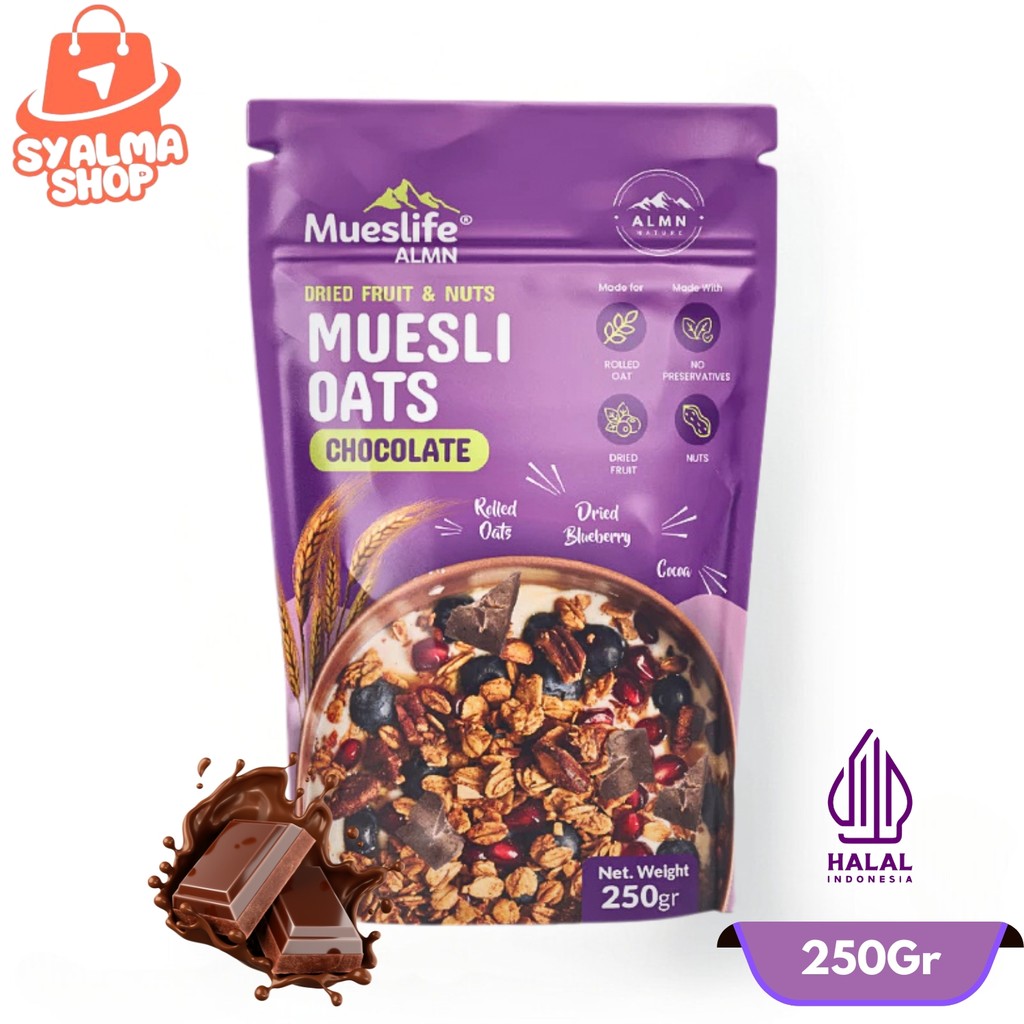 

Alamon Mueslife Meal Replacement Rolled Oatmeal Berry with Skimmed Milk Rendah Kalori