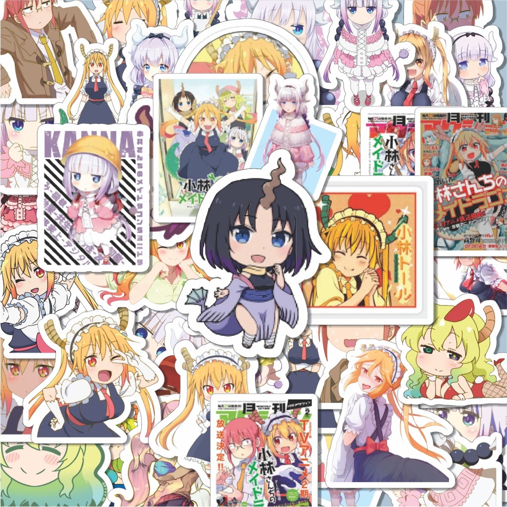 

100PCS Lucu Stiker Anime Series Miss Kobayashi's Dragon Maid Karakter Mix 3 Stiker Aesthetic Stiker Anti Air Stikers Berperekat Waterproof sticker decal buat Motor Helm Buku Journal Koper Casing HP Laptop Botol Minum Hadiah anak