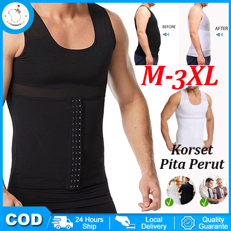 Pria Korset Pita Perut / Belly Vest For Pelangsing Perut / Menegapkan Punggung Memperbaiki Postur Tu