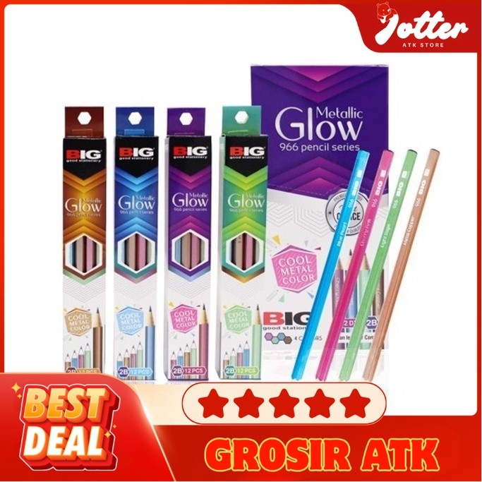 

(Pack) Pensil 2B Metallic Glow 966 Big - | Jotter Grosir ATK