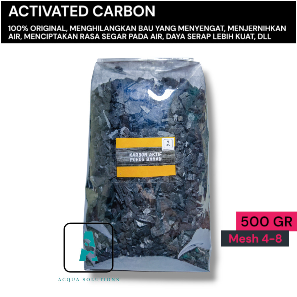 Tekira.store Karbon Aktif POHON BAKAU  Media Filter Penjernih Air Penyerap Bau 500 Gram