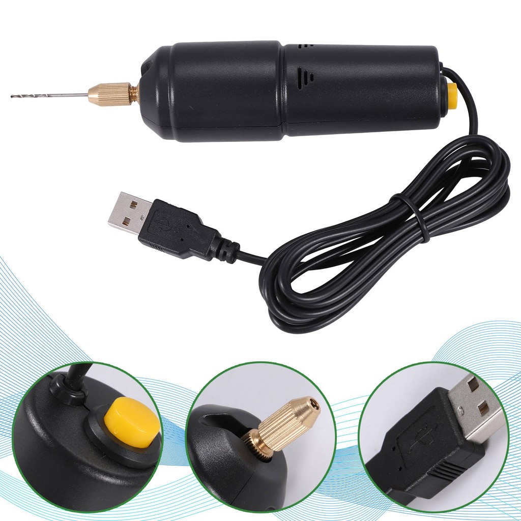 

【Promotion】Jewelry Tools Mini Electric Drill Handheld For Pearl Epoxy Resin Jewelry Making DIY Wood Craft Tools With 5 Drill Bit