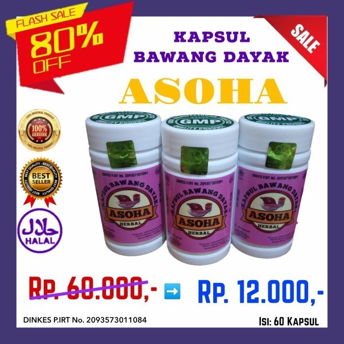Kapsul Bawang dayak ASOHA isi 60 ASLI Berkhasiat