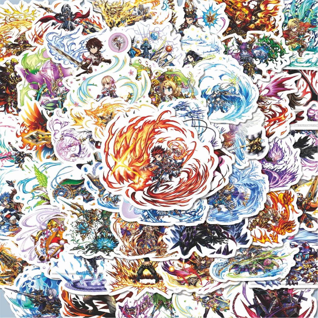 

100PCS Lucu Stiker Game Series Brave Frontier Karakter Mix 7 Stiker Aesthetic Stiker Anti Air Stikers Berperekat Waterproof sticker decal buat Motor Helm Buku Journal Koper Casing HP Laptop Botol Minum Hadiah anak