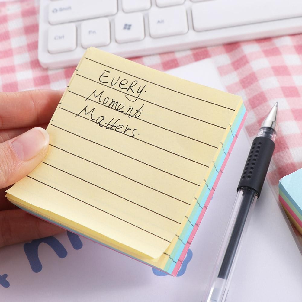 

200 Sheets Self-adhesive Line Sticky Notes Diary To Do List Memo Pad Paper Schedule N Times Student Writing Marker Notepad