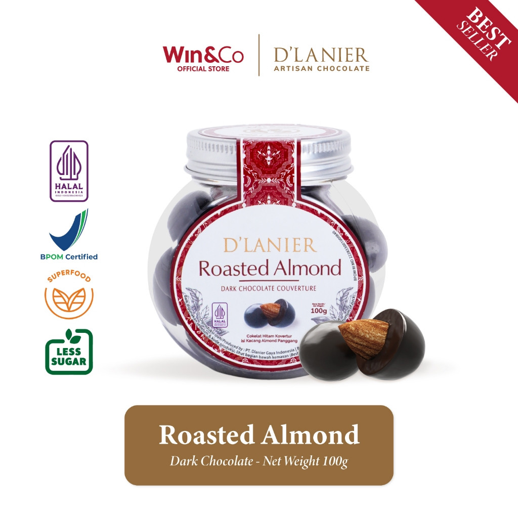 

D'Lanier Roasted Almond with Dark Chocolate 58% - 100 gr